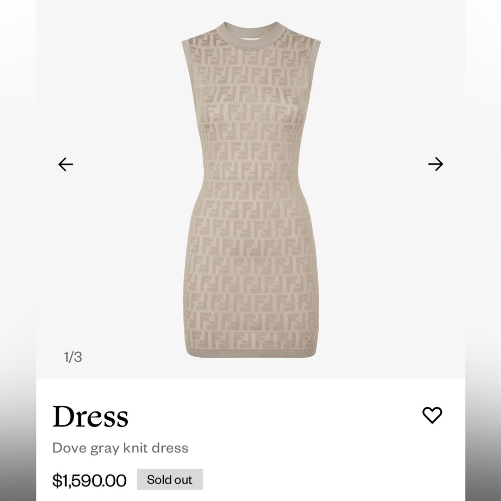 Fendi dove gray knit dress. Sold out everywhere.